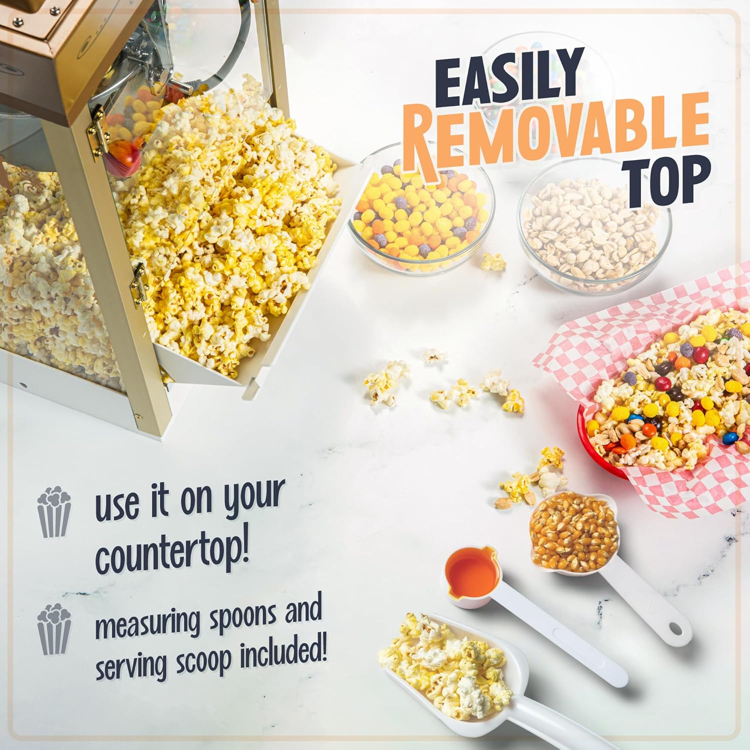 NOSTALGIA Vintage-Style Professional Popcorn Cart with 8 oz Kettle