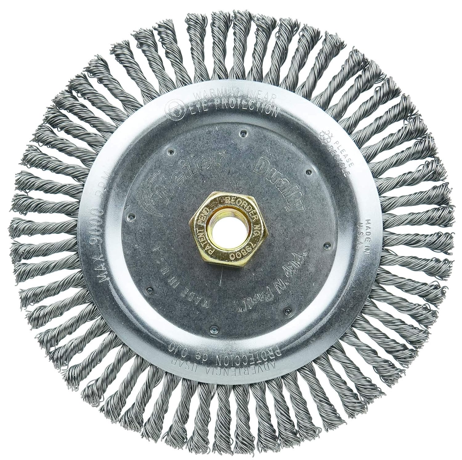 Weiler 79800 Dually Root Pass Weld Cleaning Brush, 7", 0.20" Steel Wire Fill