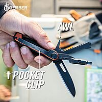 Gerber Gear Armbar Trade 8-in-1 Multi-tool - 2.5" Plain Edge Blade, Pry Bar, Hammer - EDC Gear and Equipment - Burnt Orange