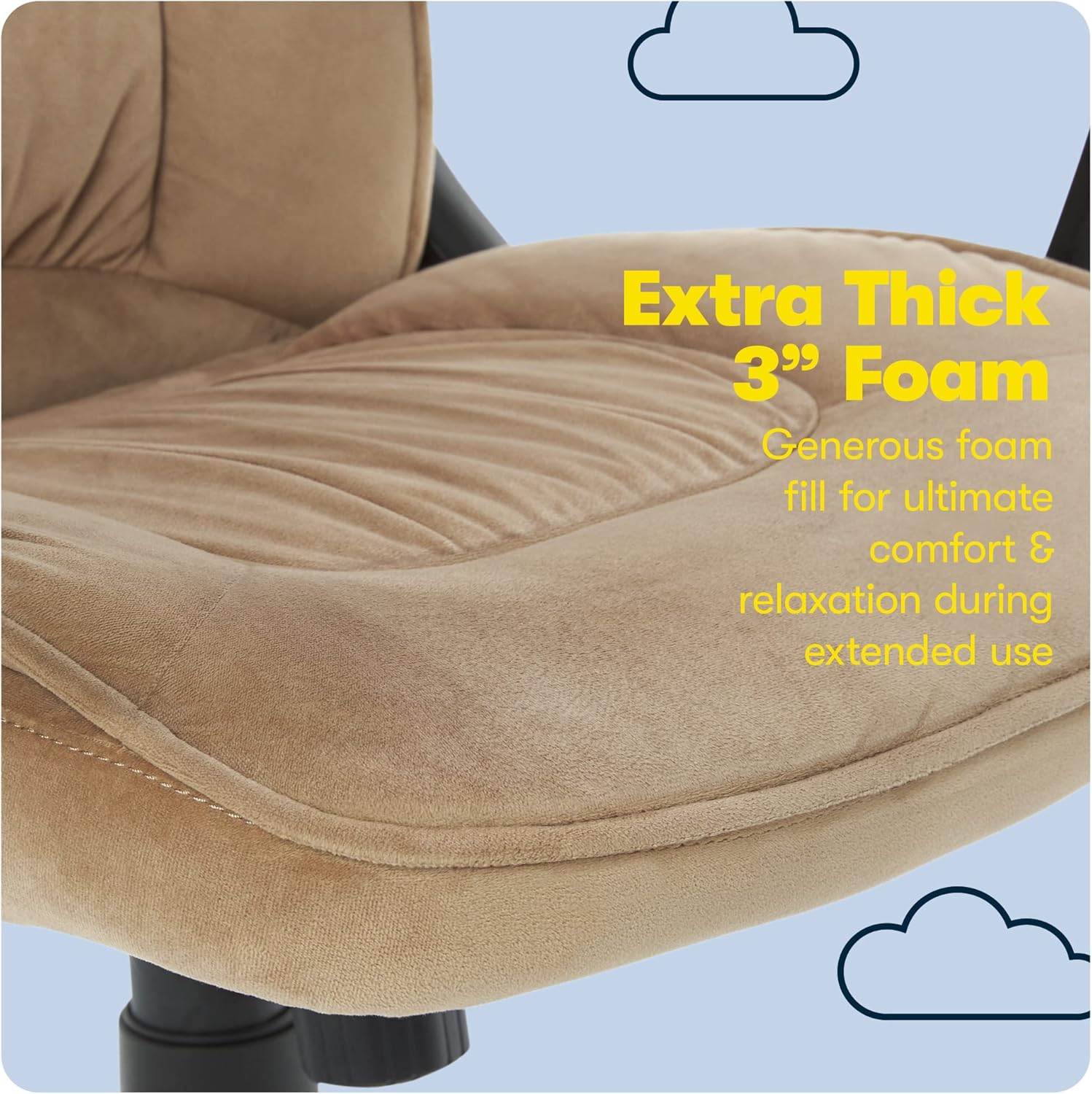 Serta Hannah Executive Home Office Desk Chair, Ergonomic Mid-Back with Lumbar Support, Firm Seat Cushion