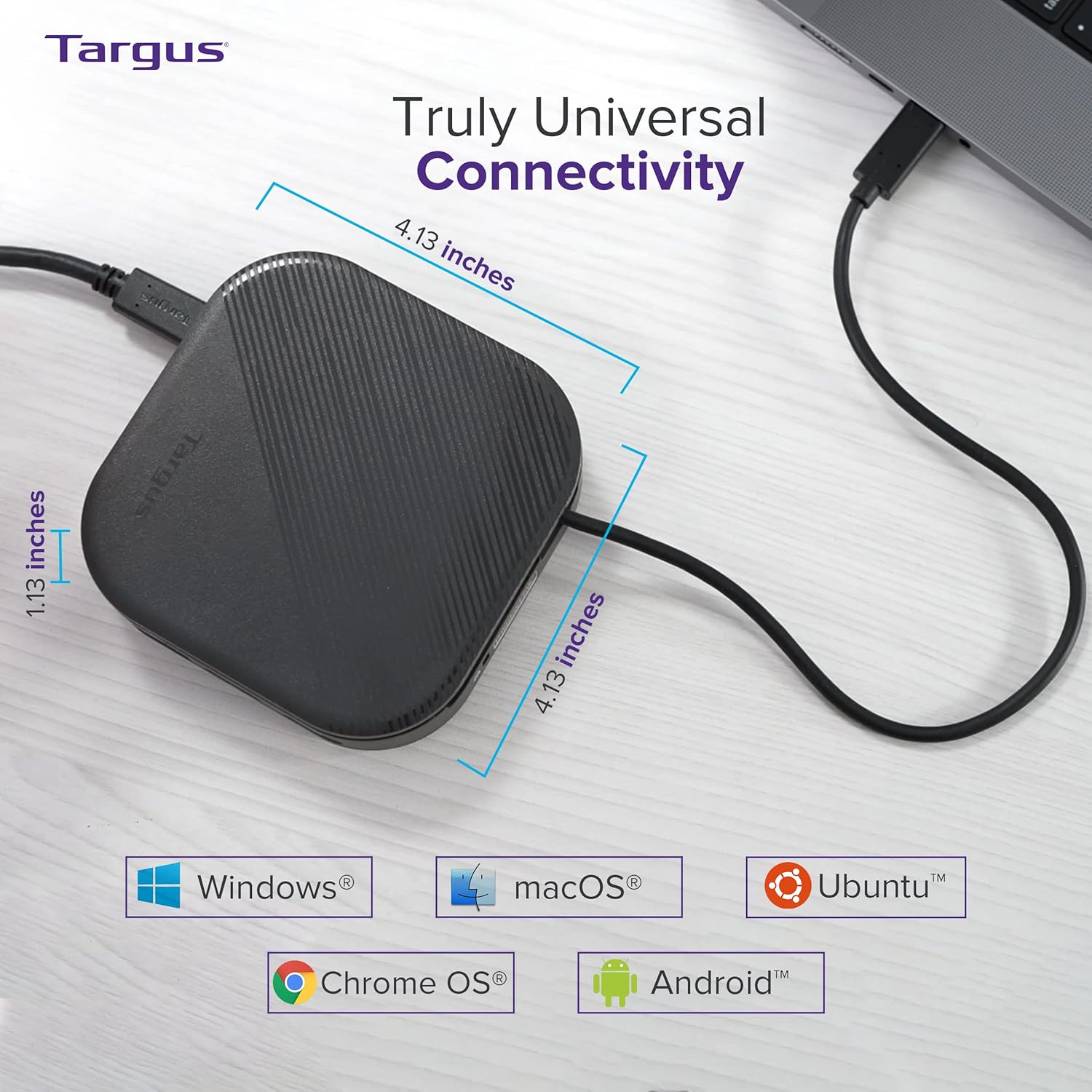 Targus USB-C Universal Dual HD Docking Station with 80W PD Pass-Thru, Docking Station Dual Monitor (HD) or Single Monitor