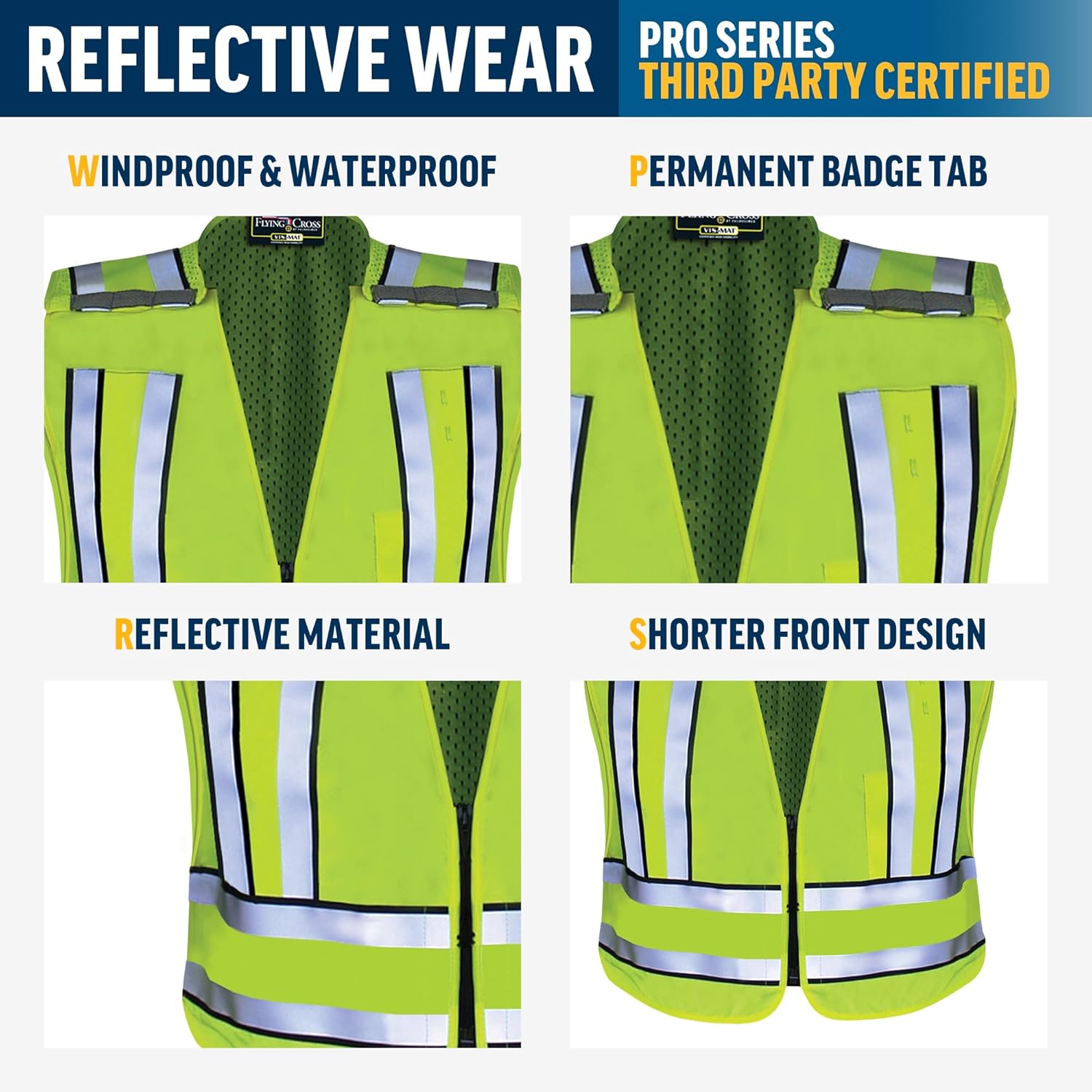 FLYING CROSS Pro Series Hi-Vis Reflective Safety Vest