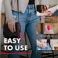 SABRE Pepper Spray Quick-Release Keychain with Finger Grip, Police-Strength OC