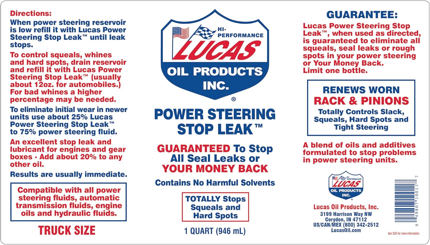 Lucas Oil Power Steering Stop Leak