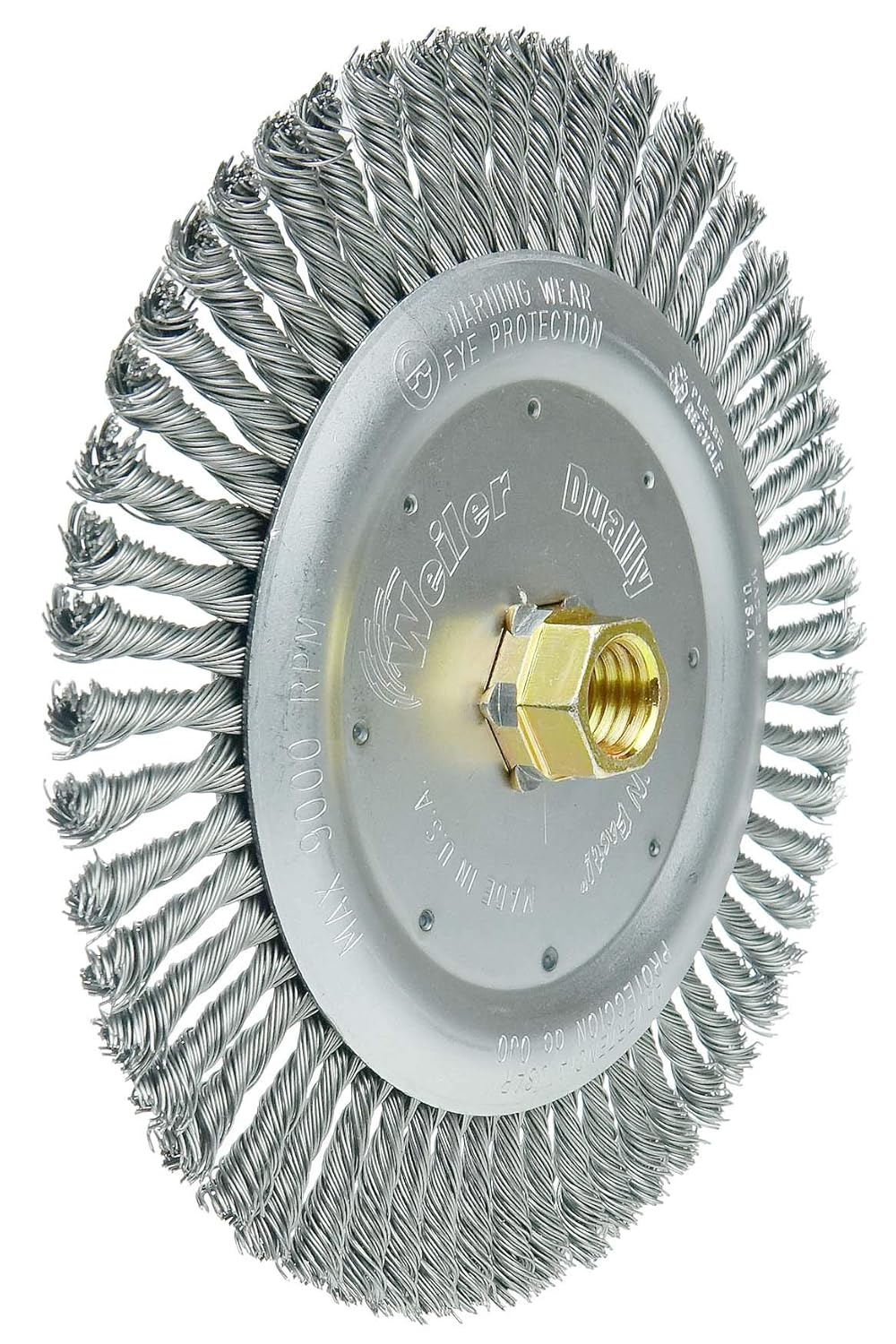 Weiler 79800 Dually Root Pass Weld Cleaning Brush, 7", 0.20" Steel Wire Fill