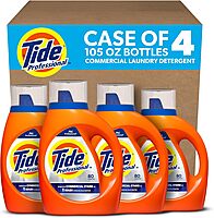 Tide Professional Commercial Liquid Laundry Detergent, Floral, 105 Fl oz, 80 Loads (4-Pack)