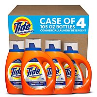 Tide Professional Commercial Liquid Laundry Detergent, Floral, 105 Fl oz, 80 Loads (4-Pack)