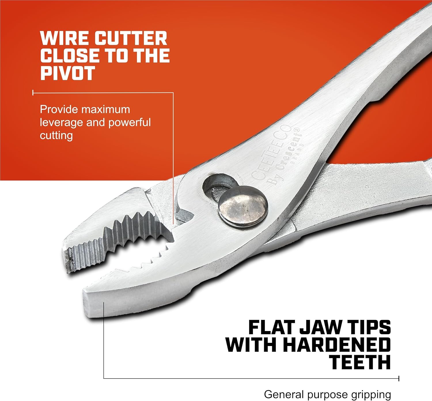 Crescent Tools Cee Tee Co. Curved Jaw Slip Joint Pliers - Boxed - Home Repair & Electrician - Grip Pliers & Cable Cutter