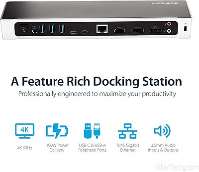 StarTech.com Universal USB-C Laptop Docking Station (Dual & Triple Monitor)