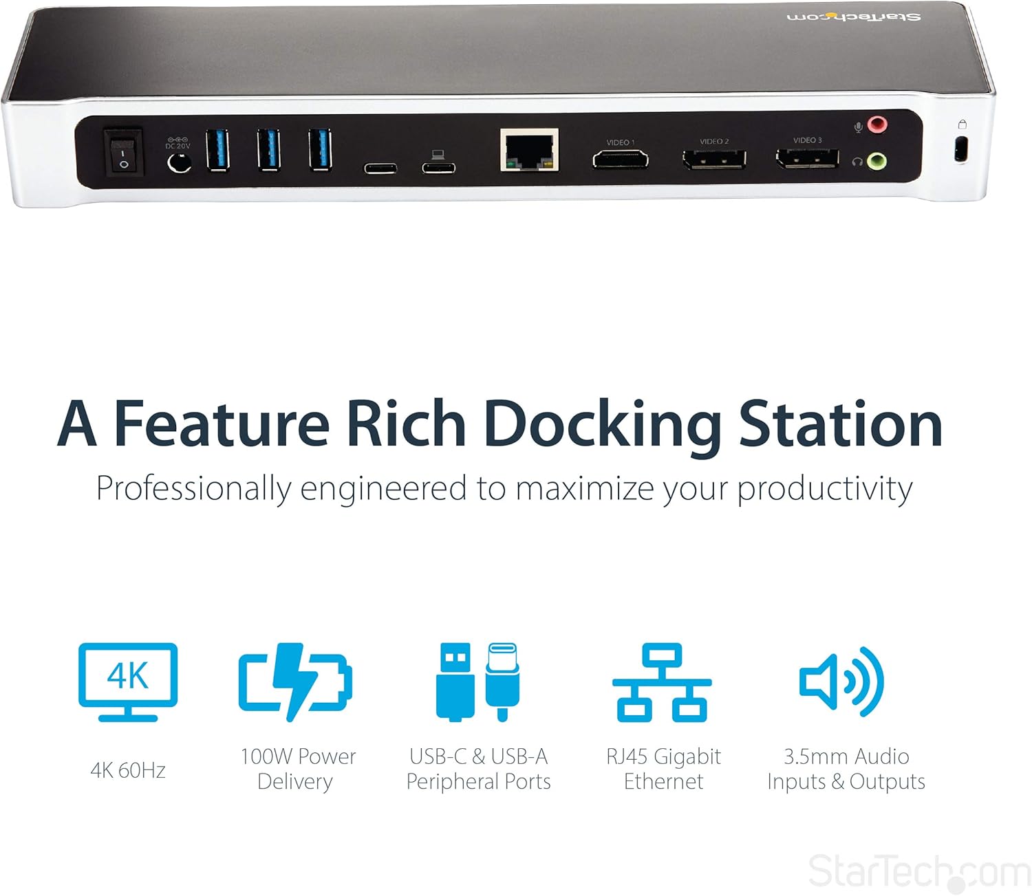 StarTech.com Universal USB-C Laptop Docking Station (Dual & Triple Monitor)