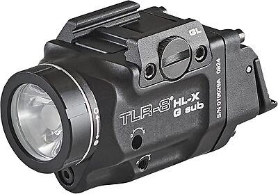 Streamlight 69476 TLR-8 HL-X G sub USB 1000-Lumen Weapon Rail-Mounted Rechargeable Tactical Flashlight with Integrated Green