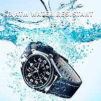 Smith & Wesson Men's Civilian Watch, 3ATM, Tough Stainless Steel case, Genuine Leather Strap, Tactical Watch