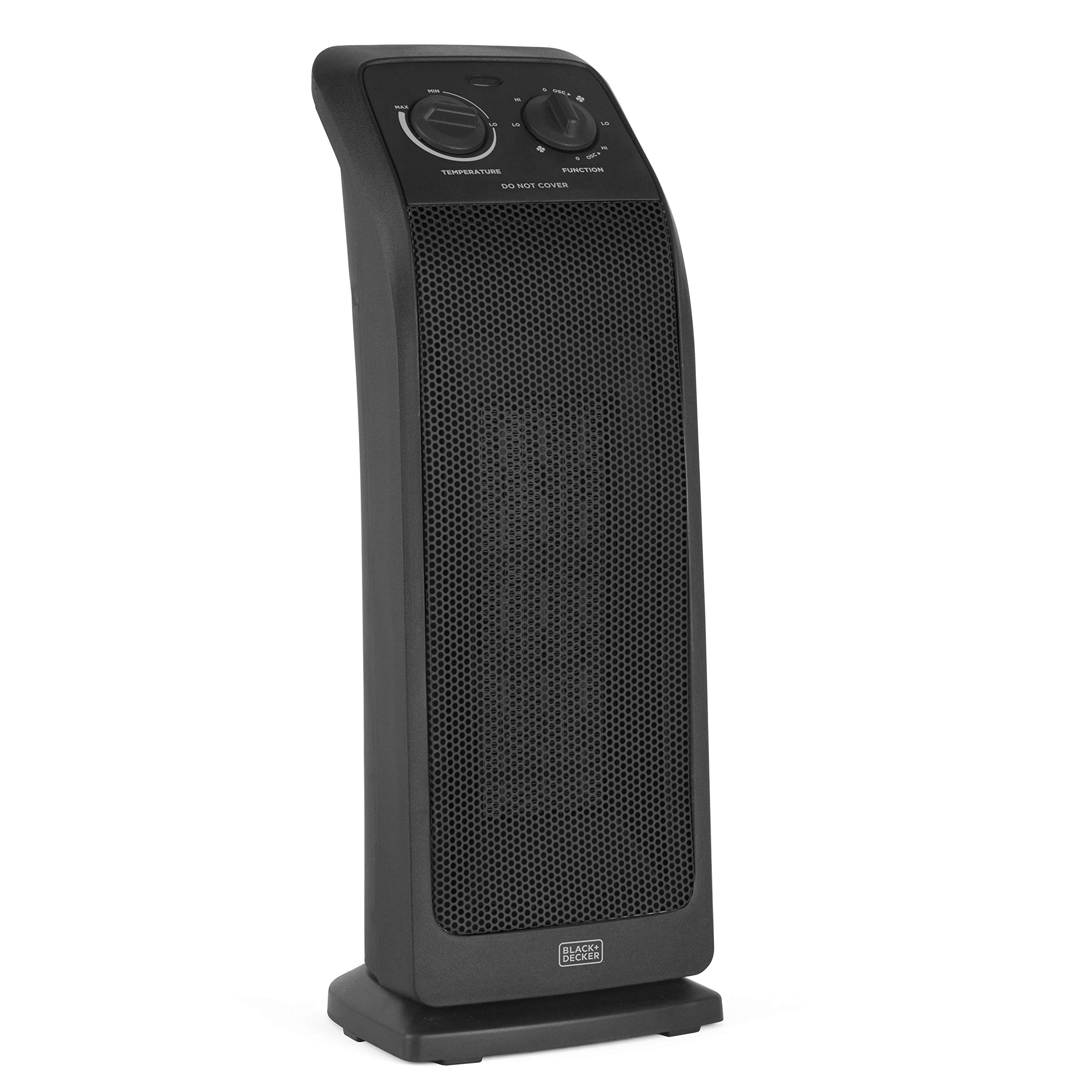 BLACK+DECKER Space Heater with Adjustable Thermostat, Ceramic Tower Heater, Portable Heater & Tower Fan with 3 Settings
