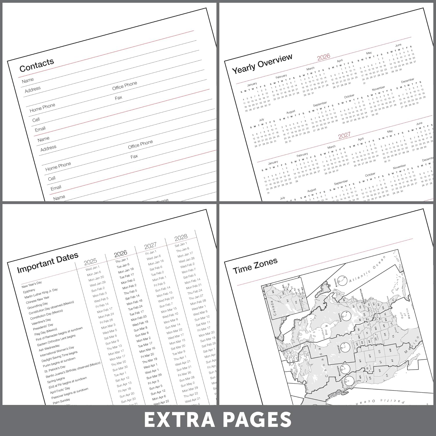 Office Depot Brand Weekly Monthly Appointment Book, 8 1/2" x 11", Silver, January 2026 to December 2026, OD71053026