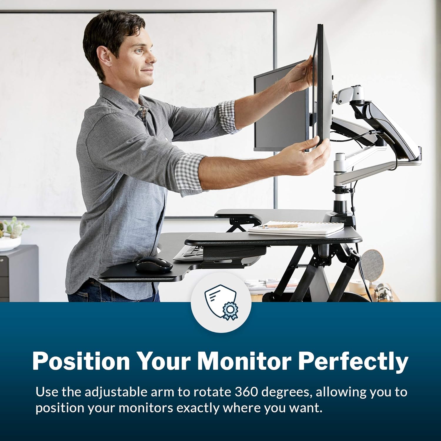 VARI VESA Monitor Arm - Adjustable Desk Mount with 360° Rotation