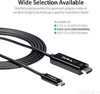StarTech.com USB C to HDMI Cable - USB Type-C to HDMI 2.0 - 4K 60Hz - Black