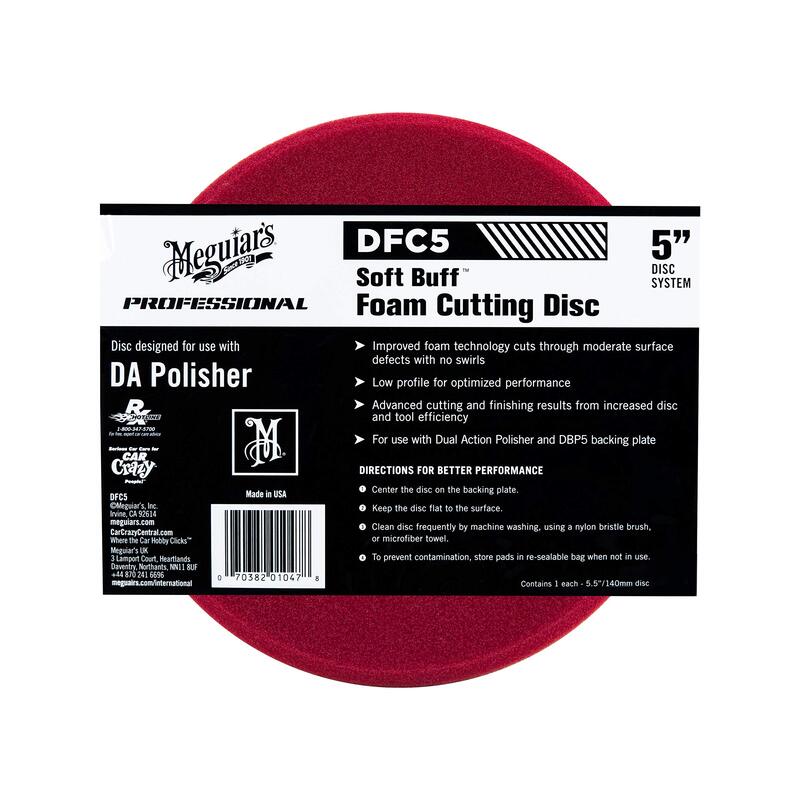 Meguiar's 5" Soft Buff DA Foam Pads - Hook & Loop Detailing Pads