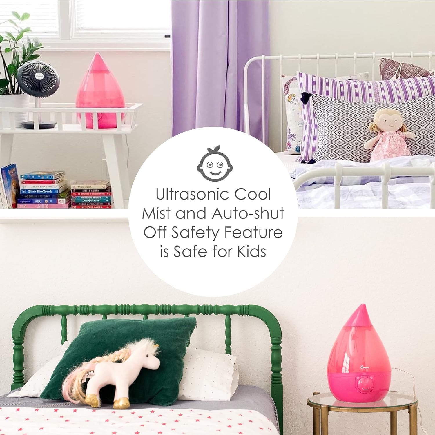 CRANE Drop 1-Gallon Ultrasonic Cool Mist Humidifier