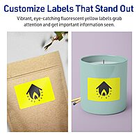 Avery Neon Yellow Rectangle Labels, 2 x 3.75 in, Sure Feed, Print-to-the-Edge
