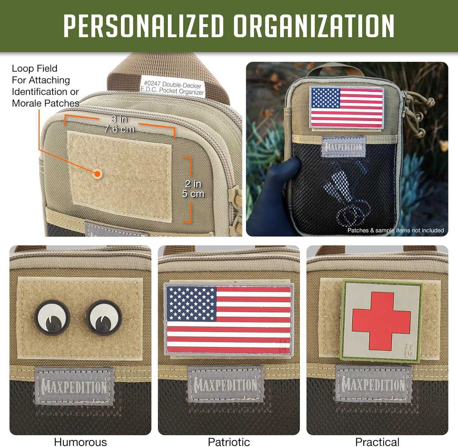 MAXPEDITION Double-Decker EDC Pocket Organizer (5” x 2.5” x 7”)