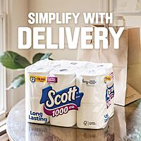 Scott 1000 Toilet Paper, 20 Regular Rolls, Septic-Safe, 1-Ply Toilet Tissue White 1000 sheet (Pack of 20)