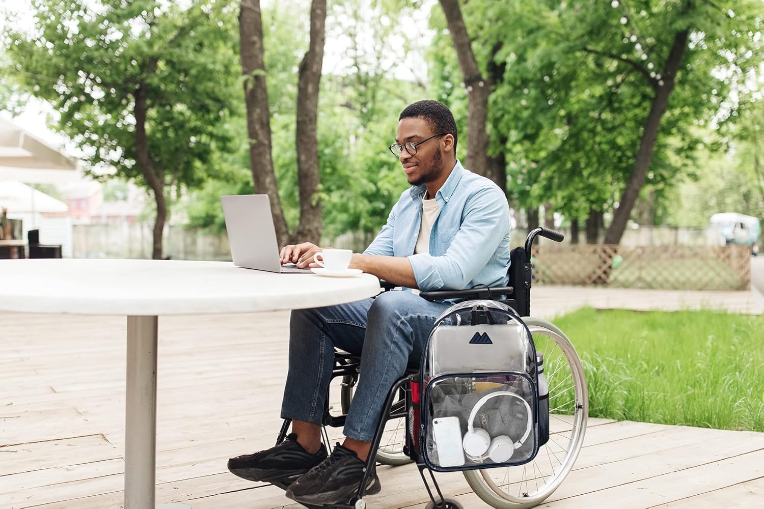 Summit Ridge Waterproof Clear Backpack with Water Bottle Holder - Stadium Approved Heavy-Duty Clear Backpack