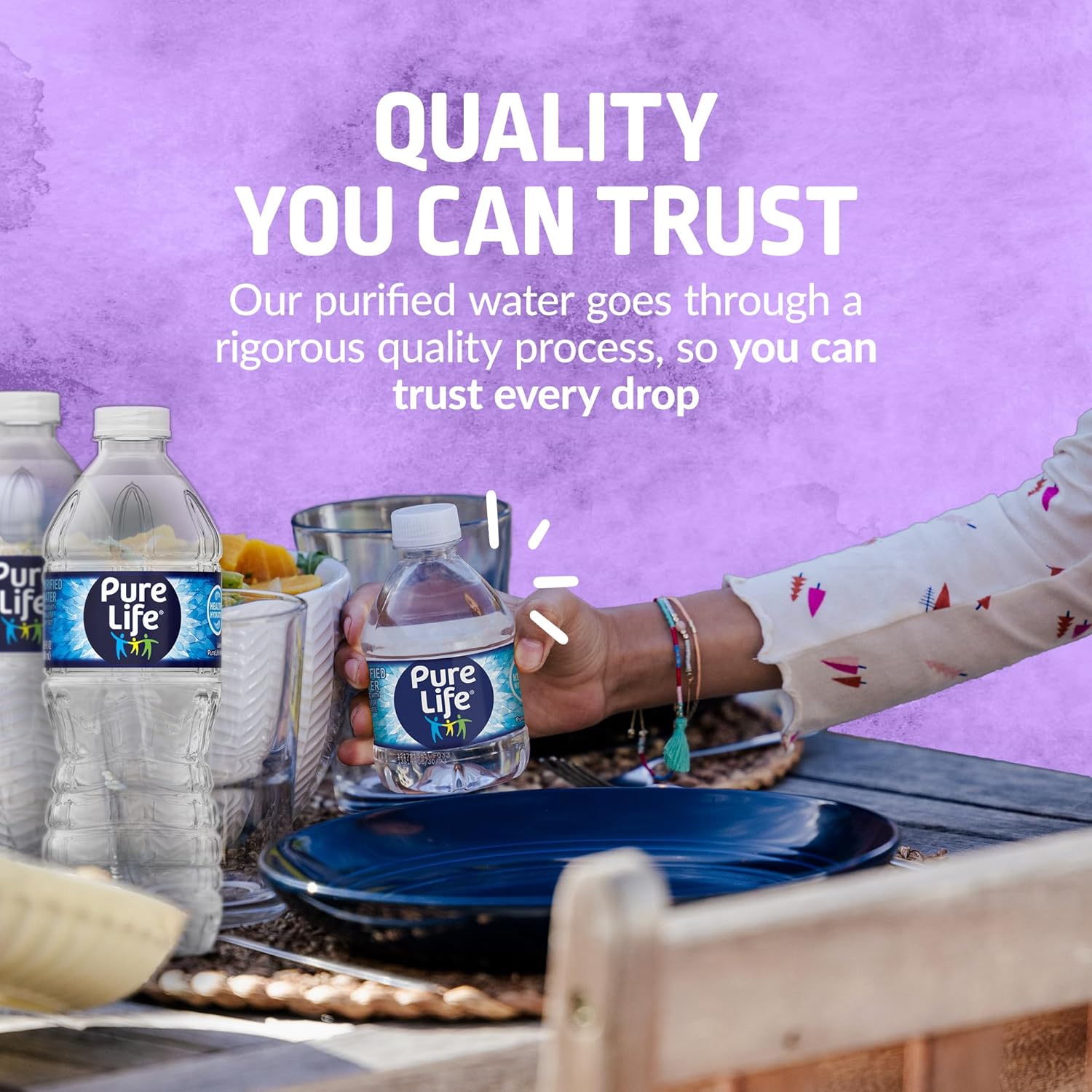 Pure Life Purified Water Bottles, 24 Pack - Still Bottled Water with Added Minerals for a Crisp Taste