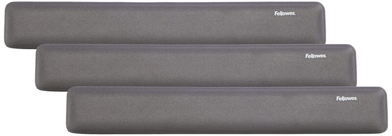 Fellowes 91737 Gel Wrist Rest - Graphite/Platinum (Pack of 3)