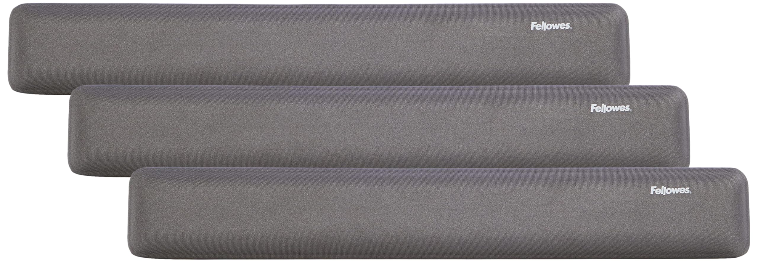 Fellowes 91737 Gel Wrist Rest - Graphite/Platinum (Pack of 3)