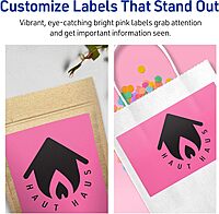 Avery Printable Rectangle Labels, Sure Feed Technology, 5" x 7", Bright Pink Labels, Laser/Inkjet Printable, 20 Total