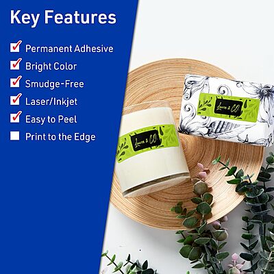 AVERY Printable Rectangle Labels with Sure Feed Technology