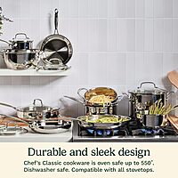 Cuisinart 1 Quart Saucepan w/Cover, Chef's Classic Stainless Steel Cookware Collection, 719-14