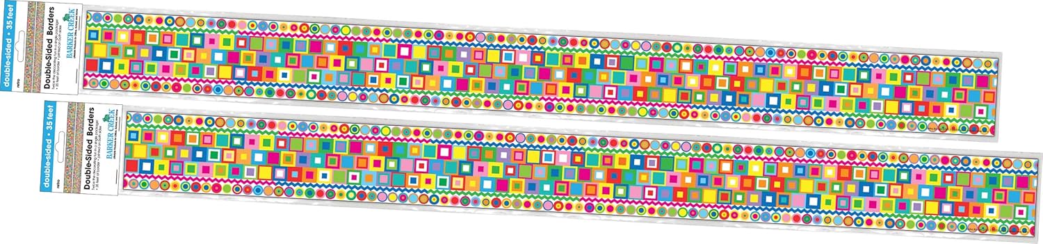 Barker Creek Double-Sided Border 2-Pack Classroom Border Strips, 3 in x 35 in (70 ft total)