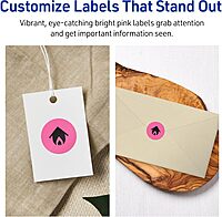 AVERY Printable Round Labels, Sure Feed Technology, 3/4" Diameter, Bright Pink, Print-to-The-Edge, Laser/Inkjet