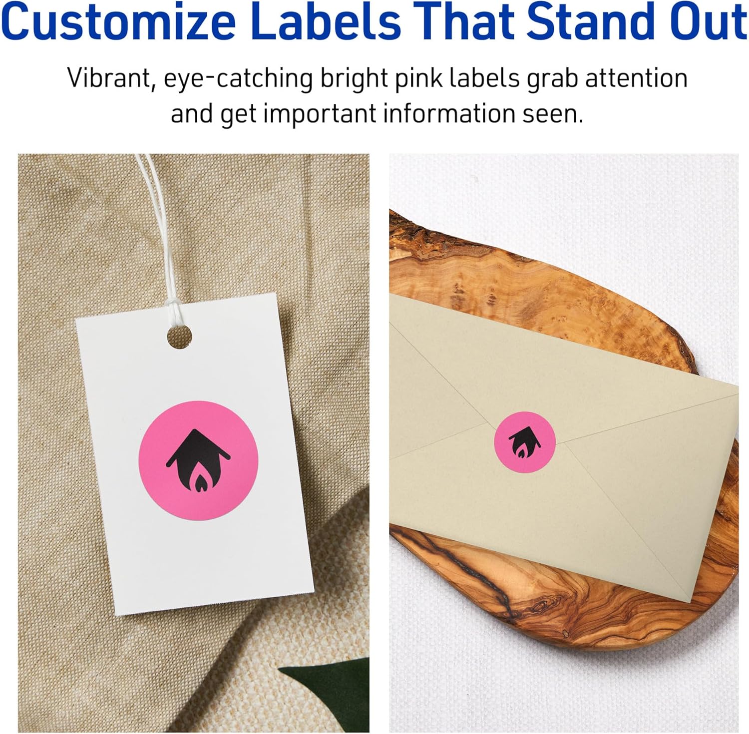 AVERY Printable Round Labels, Sure Feed Technology, 3/4" Diameter, Bright Pink, Print-to-The-Edge, Laser/Inkjet