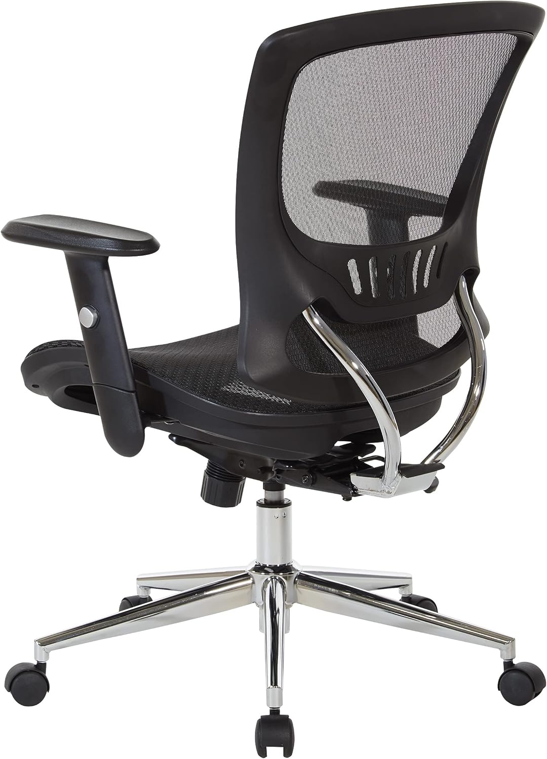 Office Star Mesh Seat and Back Office Task Chair with Lumbar Support and Height Adjustable Arms