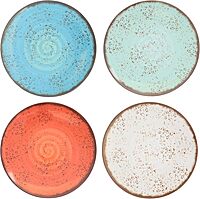 Elama Pryce 12-Piece Melamine Dinnerware Set, Assorted Colors