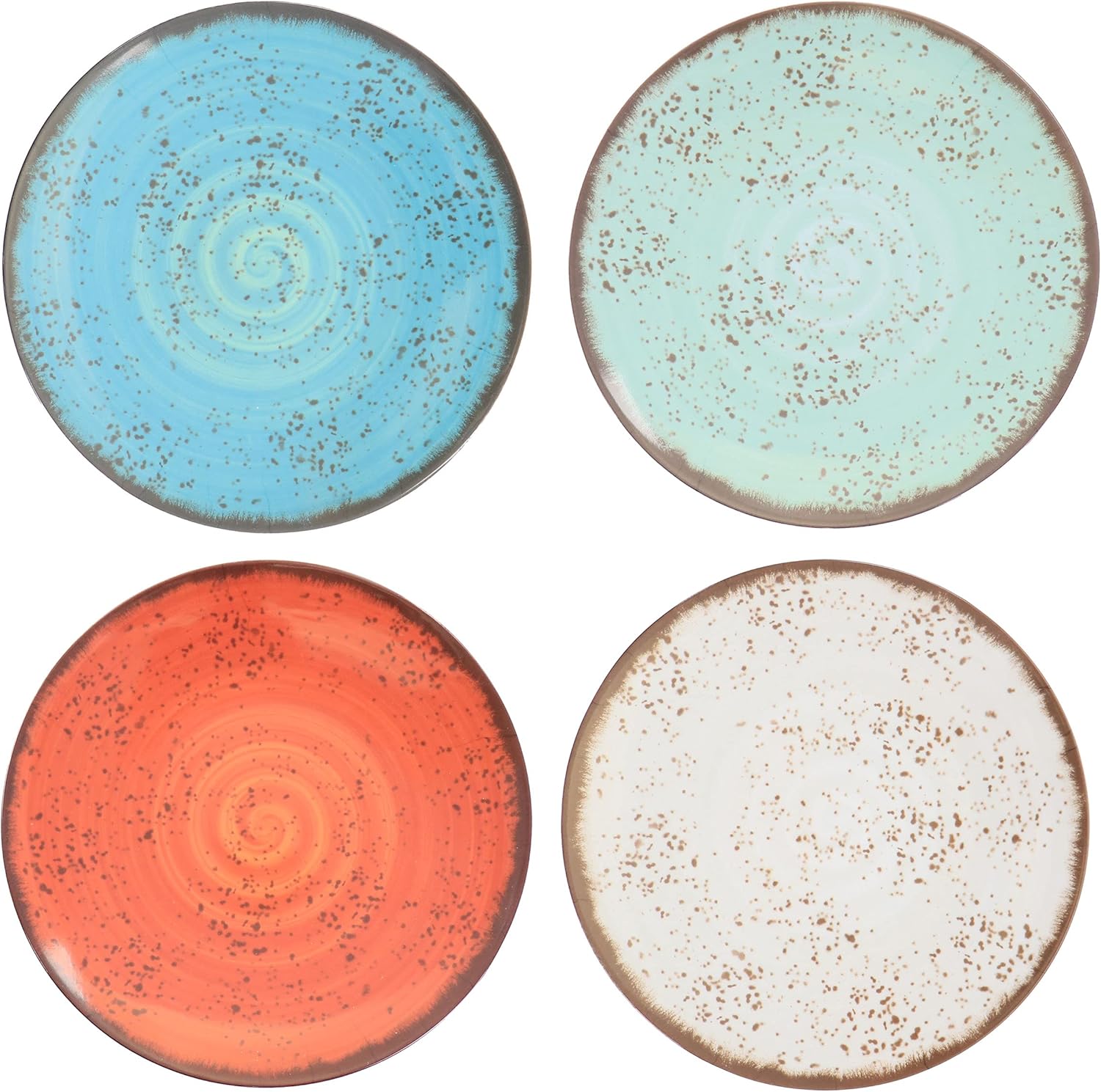 Elama Pryce 12-Piece Melamine Dinnerware Set, Assorted Colors