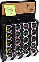Mind Reader Single Serve Pod Organizer, Wall Mount, 20 Pod Capacity, Magnetic or Adhesive, 10.75" L x 15.5" W x 2.5" H, Black