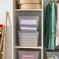 IRIS USA 36 Quart Snap Top Plastic Storage Bin, 6 Pack