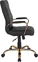 Flash Furniture Whitney Swivel LeatherSoft Desk Chair with Padded Seat and Armrests