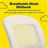 Serta Essentials Mid-Back Computer Chair, Faux Leather and Mesh