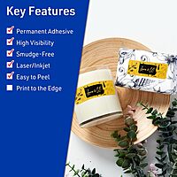 Avery Printable Rectangle Labels, Sure Feed Technology, 1-1/3" x 4", Bright Yellow