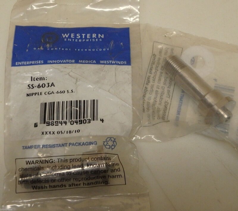 Western Enterprises#SS-603A, PKGD:CGA660 NPL with Washer 1/4 MPT