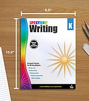Spectrum Kindergarten Writing Workbook, Ages 5 to 6, Grade K Writing Workbook, Writing Practice with Alphabet Letters, Sight Words, Reports, and Stories - 128 Pages (Volume 34)