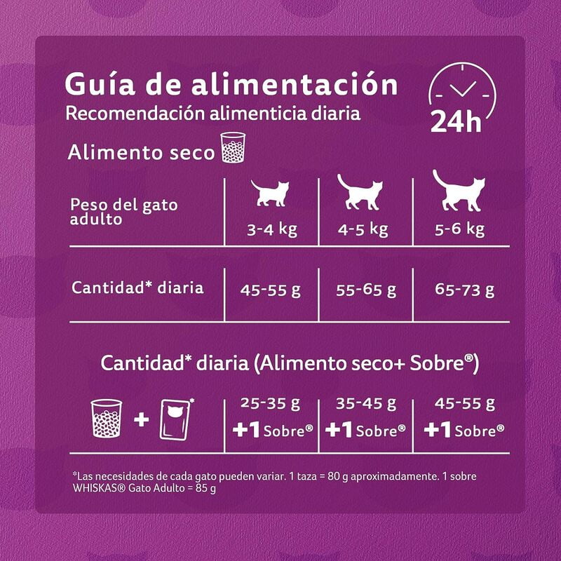 Whiskas - Whiskas Whiskas alimento para Gatos Adultos Sabor Carne Receta Orginal 9Kg Violeta