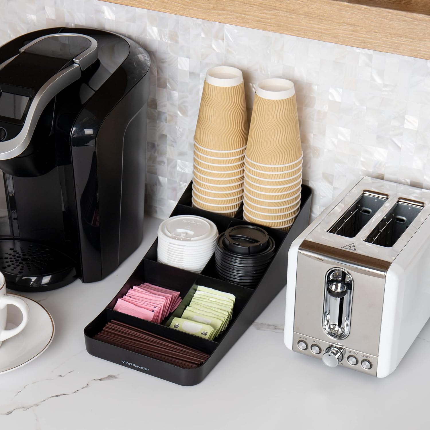 MIND READER 7-Compartment Countertop Condiment Organizer