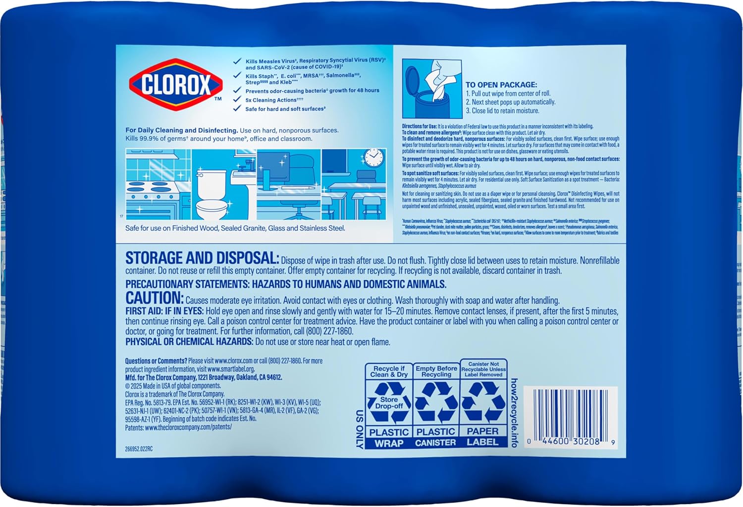 Clorox Disinfecting Wipes Value Pack, Cleaning Wipes, 75 Count Each, Pack of 3 (Package May Vary) Standard Packaging