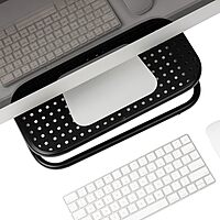 Mind Reader Monitor Stand, Set of 2, Ventilated Laptop Riser, Desktop Organizer, Metal, 14.25"L x 11"W x 4.25"H