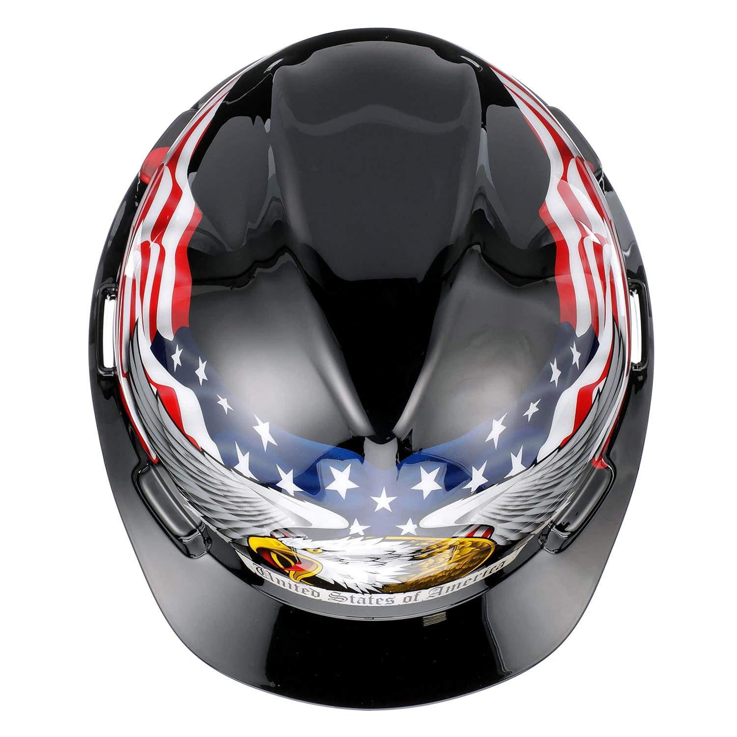 MSA 10079479 V-Gard Slotted Hard Hat, Americaln Eagle,, Capacity, Volume, Polyethylene, Standard, black/Red/White/Blue